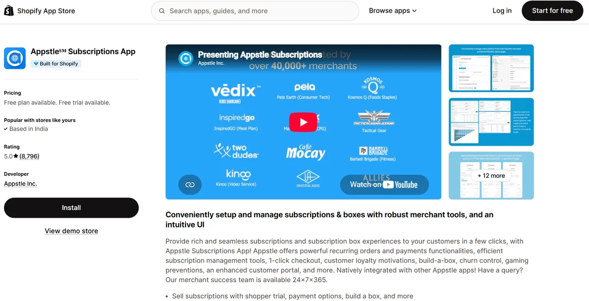 Appstle Subscriptions App on the Shopify App Store — Built for Shopify, recurring orders, subscription boxes, and build-a-box trusted by over 40,000 merchants