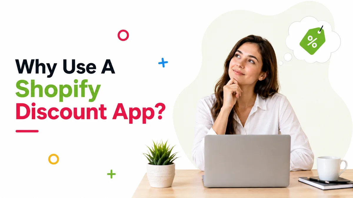 Why use a Shopify discount app — merchant considering discount options with a percentage tag